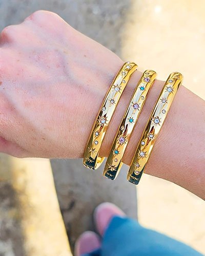 BRACELETE TUBO LISO COM PONTOS DE LUZ