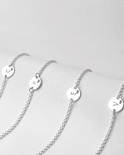 PULSEIRA PERSONALIZADA PRATA 925 MEDALHA LETRA