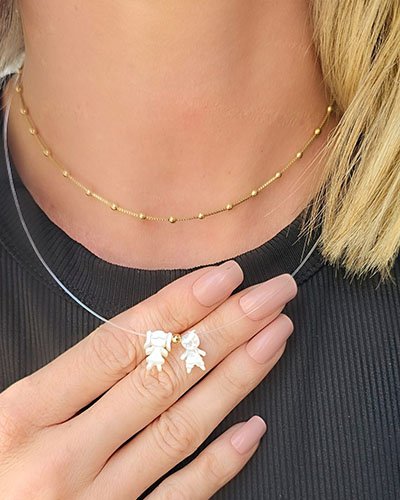 COLAR NYLON COM 1 FILHO MADREPEROLA