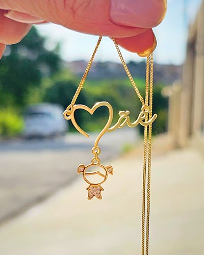 COLAR CANGA PERSONALIZADO MÃE 3 FILHOS
