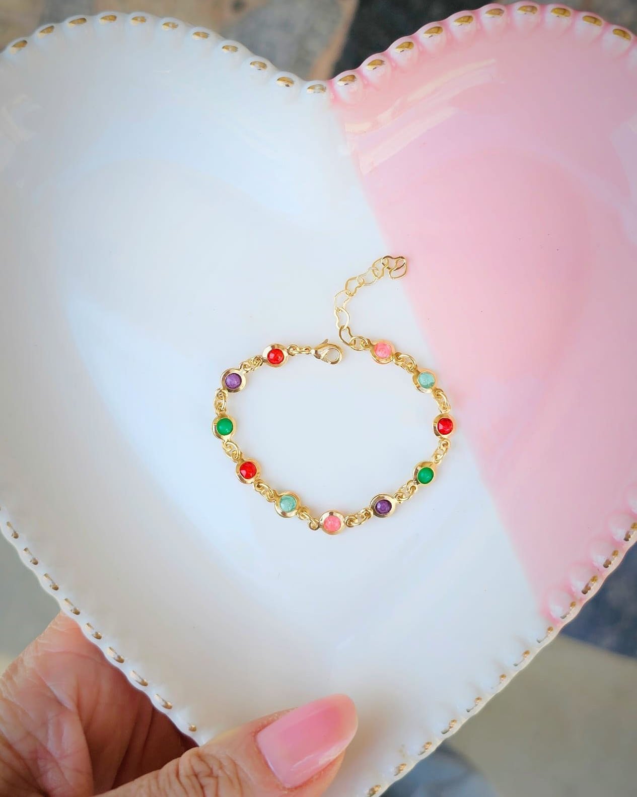 PULSEIRA INFANTIL ZIRCONIAS COLORIDAS