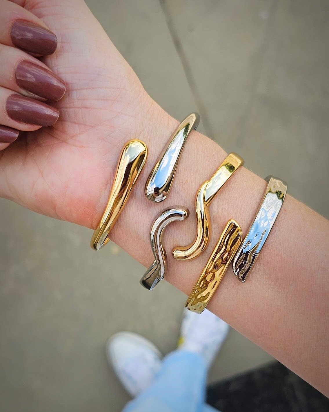 BRACELETE DUO AROS CRAQUELADOS