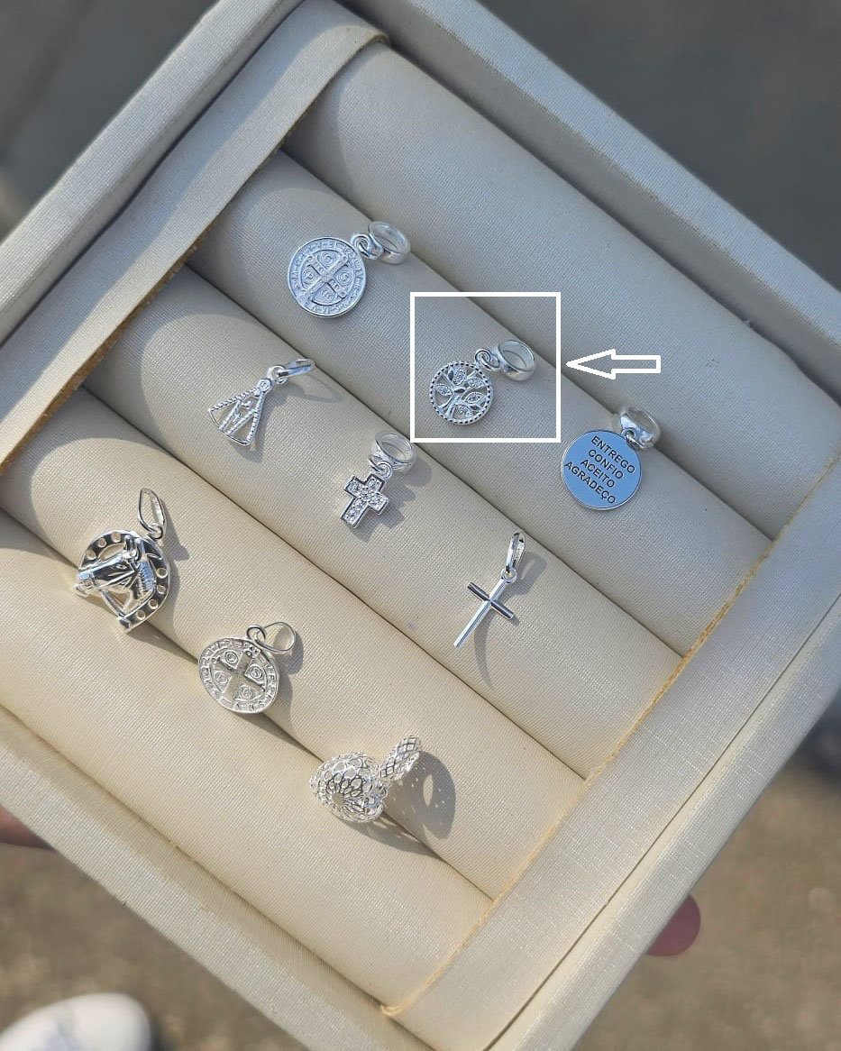 BERLOQUE PRATA 925 ARVORE COM ZIRCONIAS