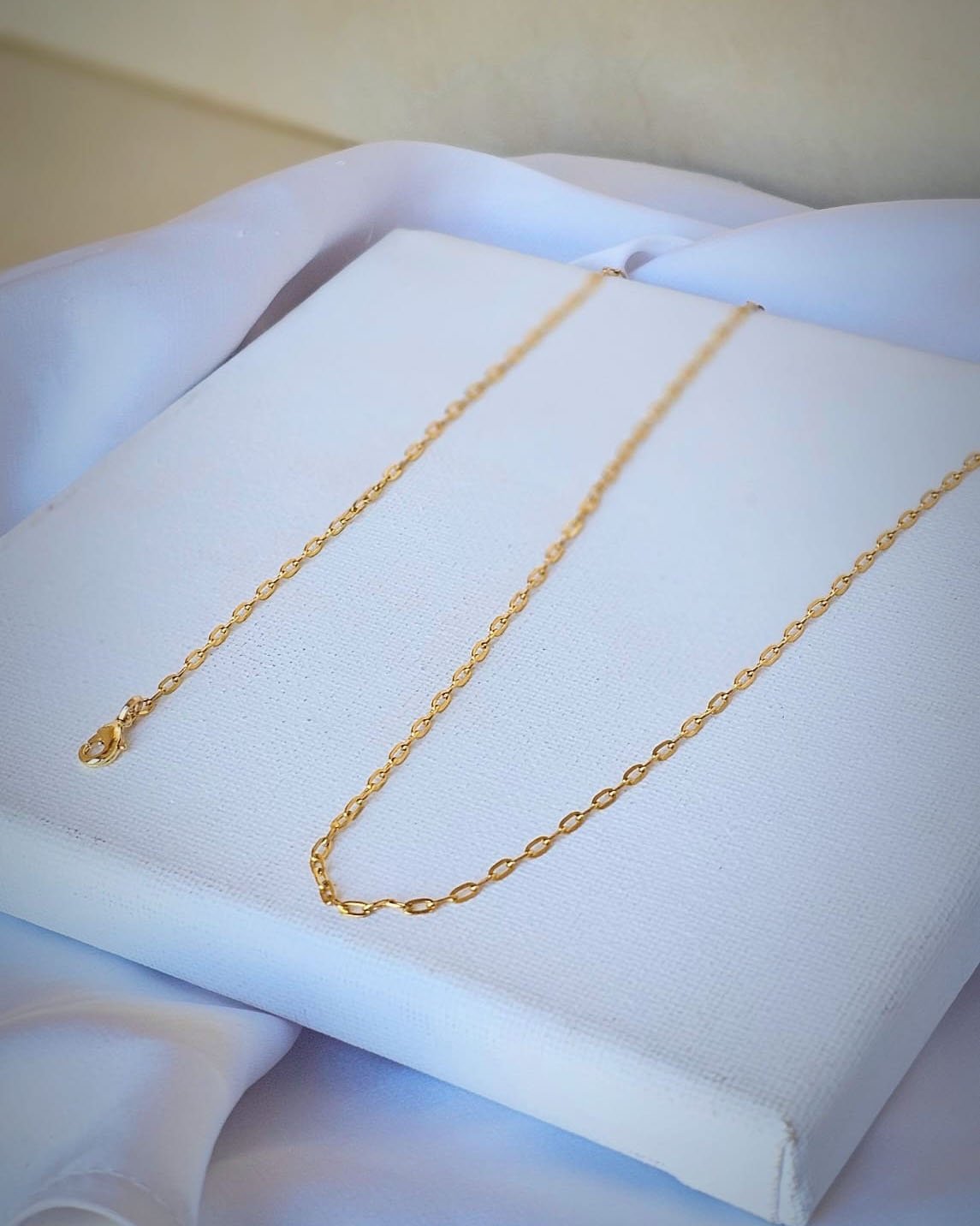 CORRENTE AÇO DOURADO CARTIER FINA 60CM
