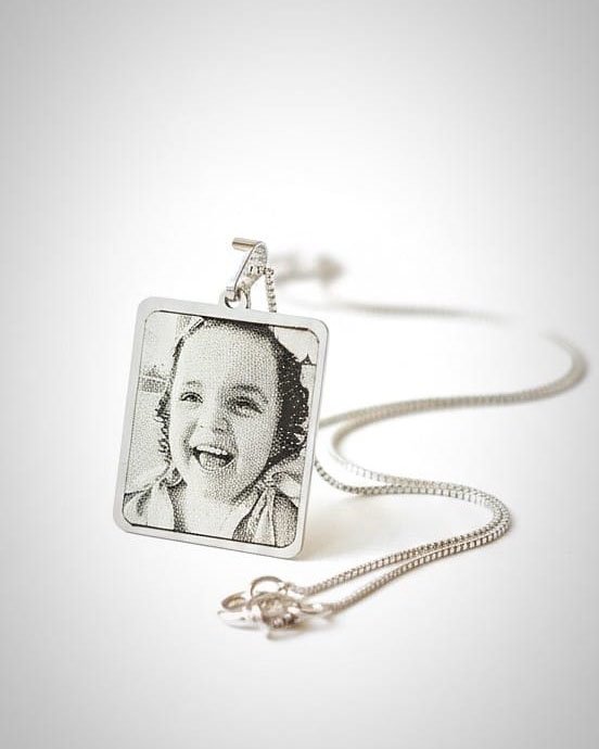 COLAR PRATA925 RETANGULAR PERSONALIZADO