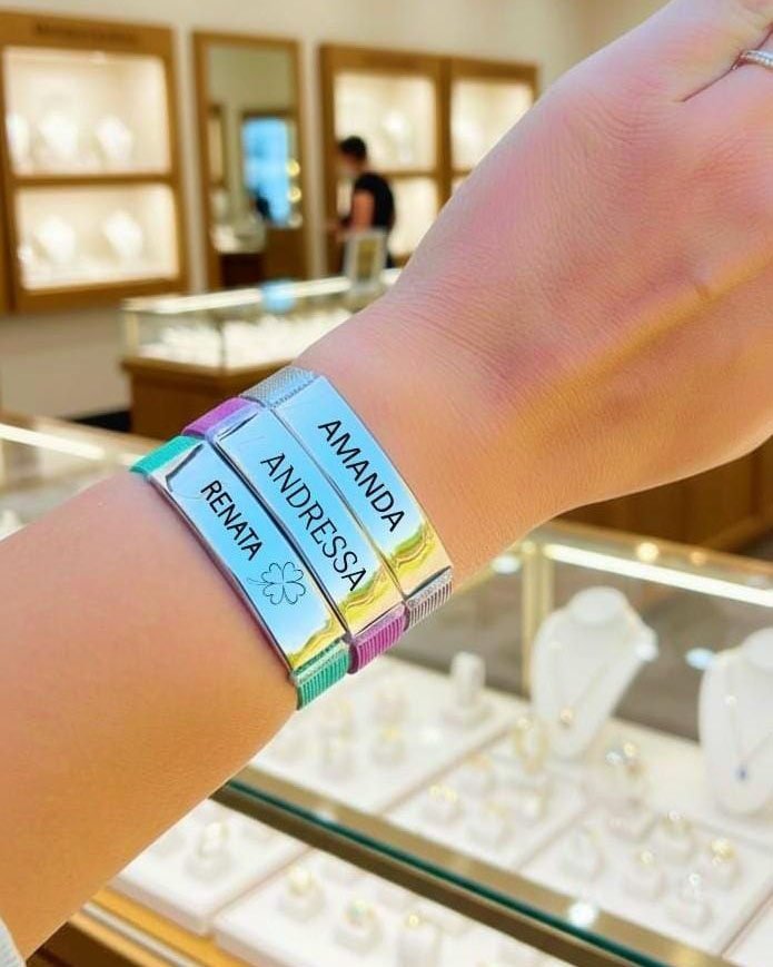 PULSEIRA FEMININA PERSONALIZADA AÇO INOX