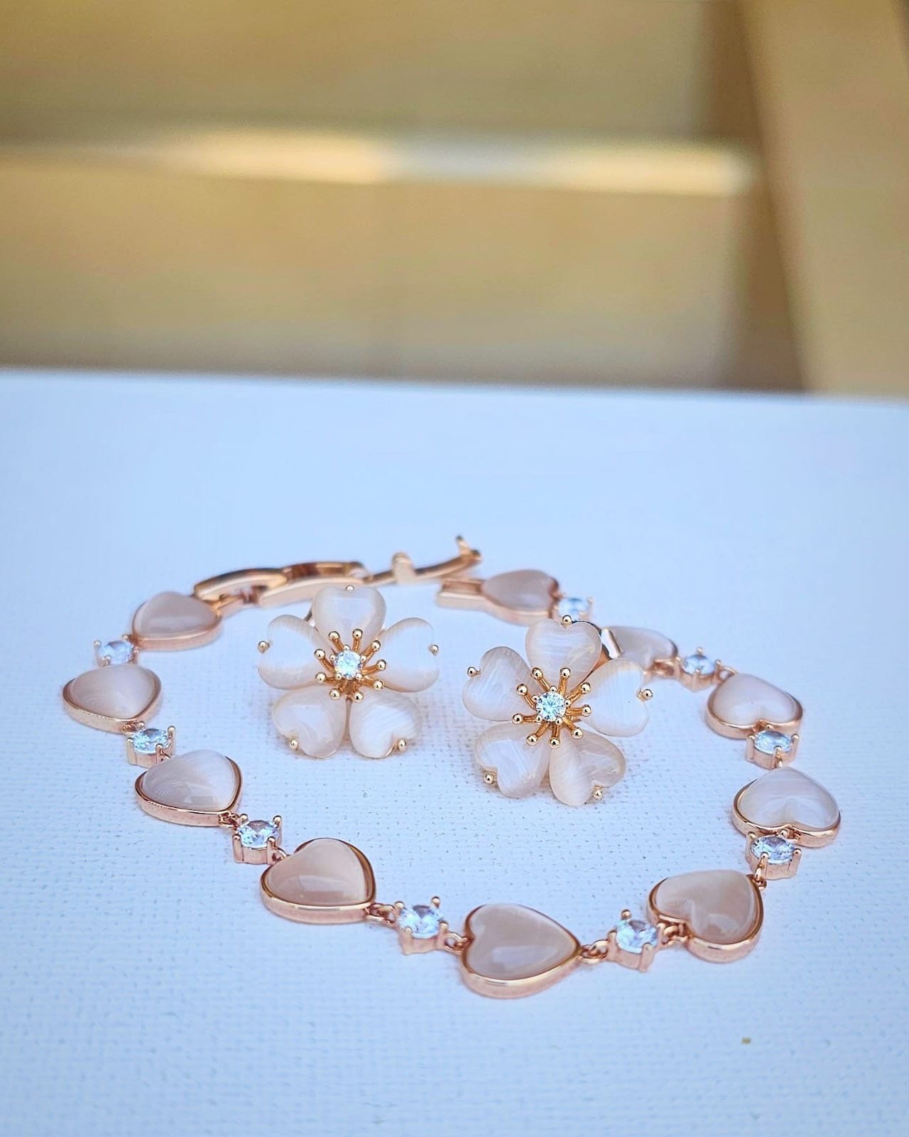 PULSEIRA FILEIRA CORAÇÃO PEDRA OLHO DE GATO